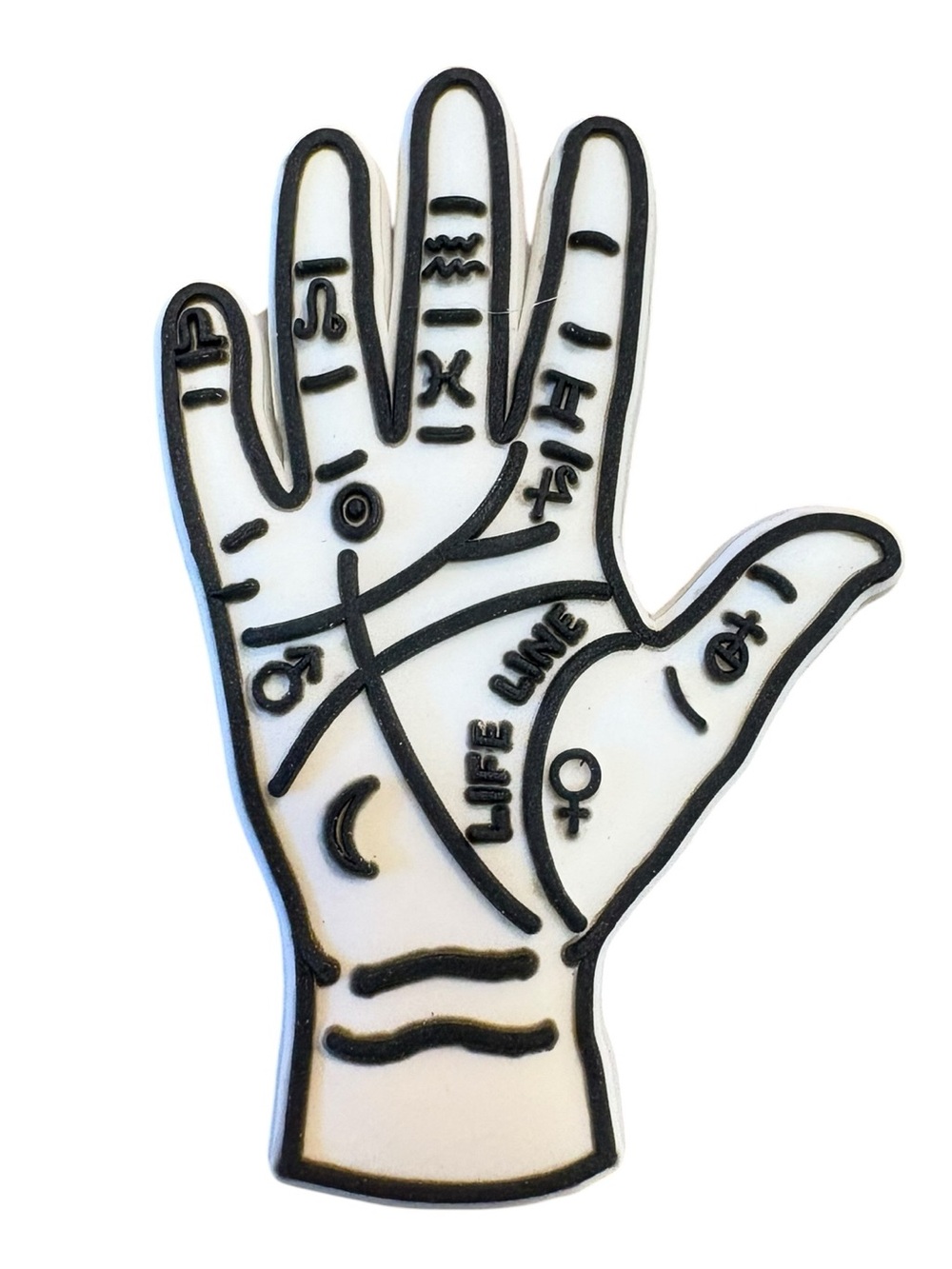 Palm Reading Hand Croc Charm